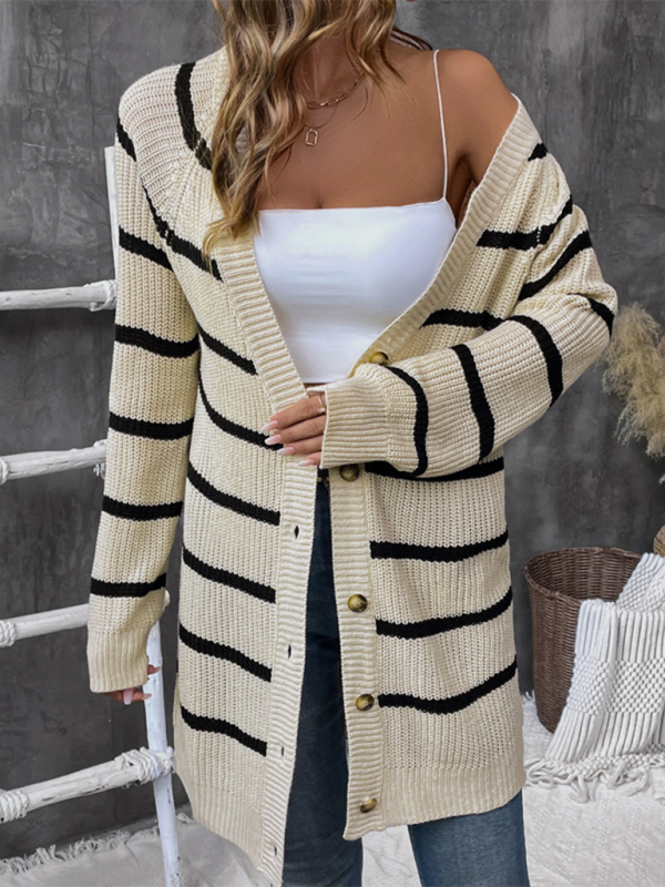 All-Match Striped Cardigan