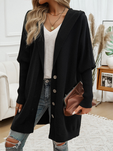 Button-Down Hooded Cardigan