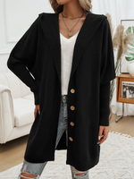 Load image into Gallery viewer, Button-Down Hooded Cardigan
