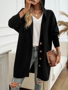 Button-Down Hooded Cardigan