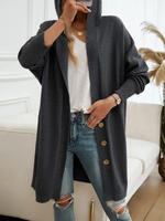 Load image into Gallery viewer, Button-Down Hooded Cardigan
