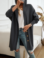 Load image into Gallery viewer, Button-Down Hooded Cardigan
