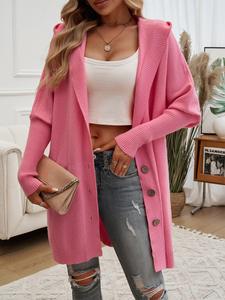 Button-Down Hooded Cardigan