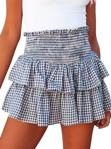 Plaid High Waist Skirt