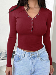 Solid Colour Long Sleeve Top