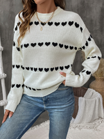 Load image into Gallery viewer, White Long Sleeve Heart Sweater
