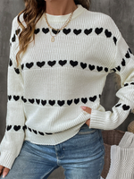 Load image into Gallery viewer, White Long Sleeve Heart Sweater
