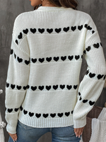 Load image into Gallery viewer, White Long Sleeve Heart Sweater
