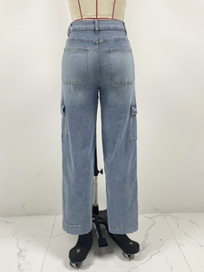 Lace-Up Straight Leg Jeans