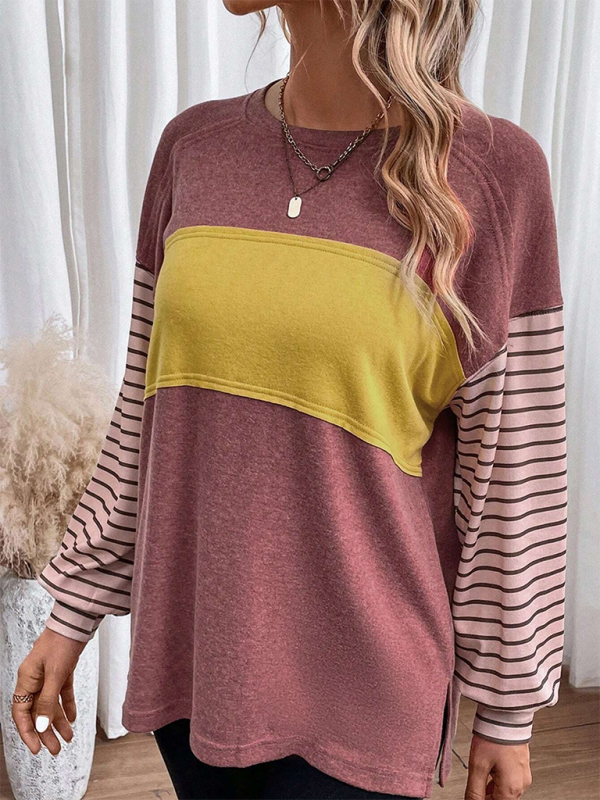 Over-Sized Striped Colour Collision T-Shirt