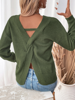 Load image into Gallery viewer, Open Back Slit Sweater
