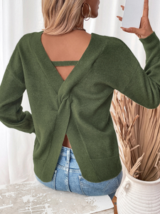 Open Back Slit Sweater