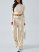 Load image into Gallery viewer, Long Sleeve Top &amp; Wide Leg Pants Set
