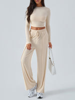 Load image into Gallery viewer, Long Sleeve Top &amp; Wide Leg Pants Set
