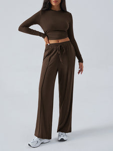 Long Sleeve Top & Wide Leg Pants Set