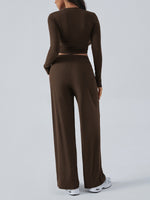 Load image into Gallery viewer, Long Sleeve Top &amp; Wide Leg Pants Set
