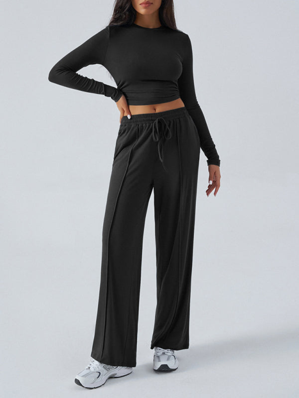 Long Sleeve Top & Wide Leg Pants Set