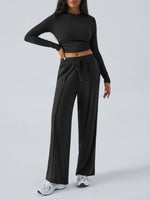 Load image into Gallery viewer, Long Sleeve Top &amp; Wide Leg Pants Set
