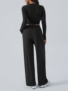 Long Sleeve Top & Wide Leg Pants Set