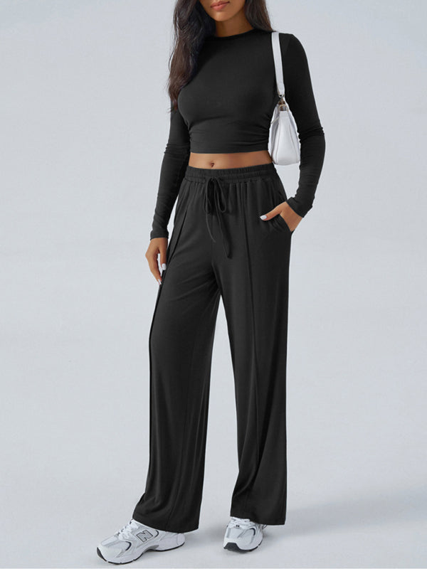 Long Sleeve Top & Wide Leg Pants Set