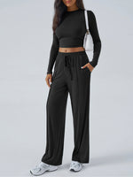 Load image into Gallery viewer, Long Sleeve Top &amp; Wide Leg Pants Set
