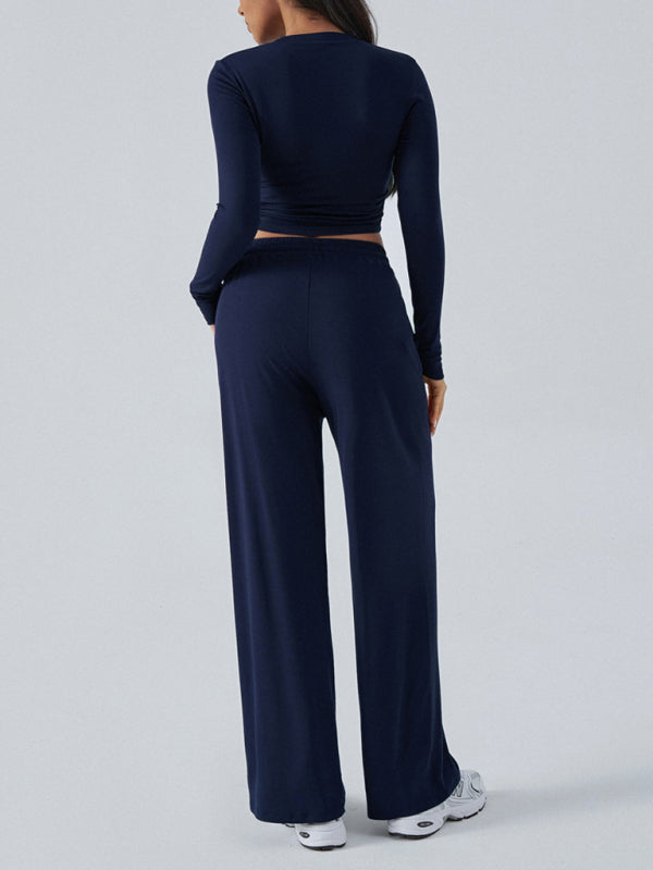 Long Sleeve Top & Wide Leg Pants Set