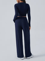 Load image into Gallery viewer, Long Sleeve Top &amp; Wide Leg Pants Set
