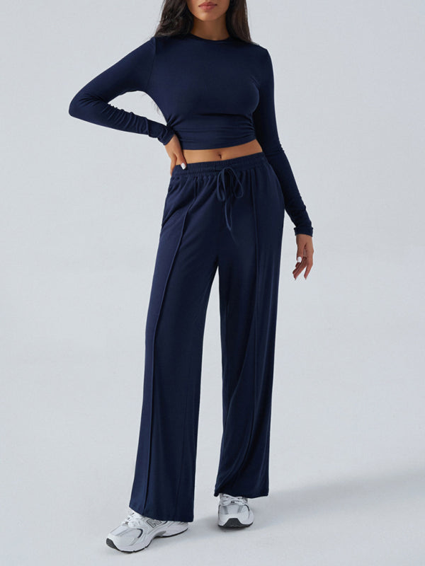 Long Sleeve Top & Wide Leg Pants Set