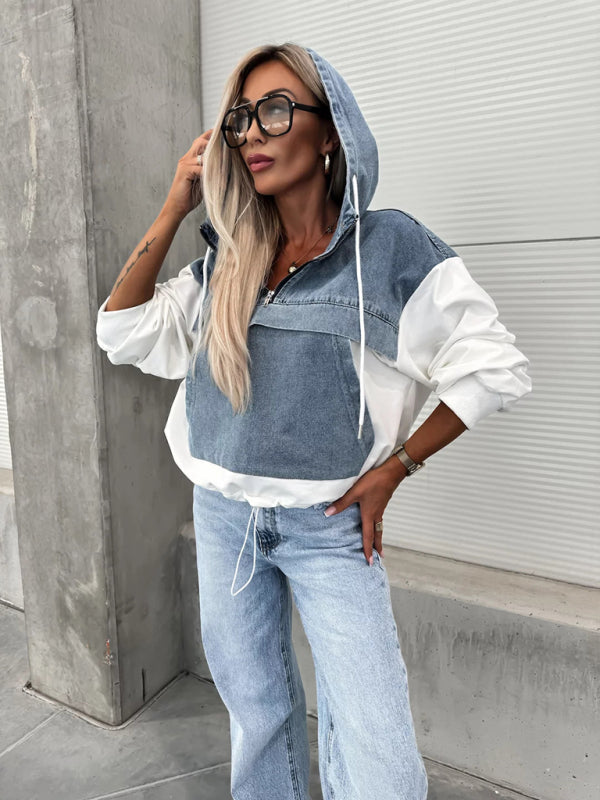 Washed Denim Look Hoody