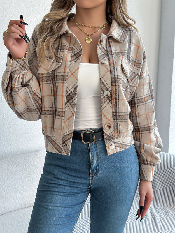 Cropped Plaid Jacket