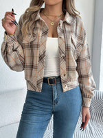 Load image into Gallery viewer, Cropped Plaid Jacket
