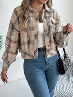 Load image into Gallery viewer, Cropped Plaid Jacket
