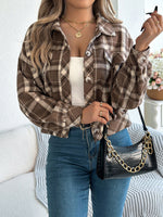 Load image into Gallery viewer, Cropped Plaid Jacket
