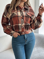 Load image into Gallery viewer, Cropped Plaid Jacket
