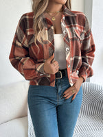 Load image into Gallery viewer, Cropped Plaid Jacket
