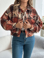 Load image into Gallery viewer, Cropped Plaid Jacket
