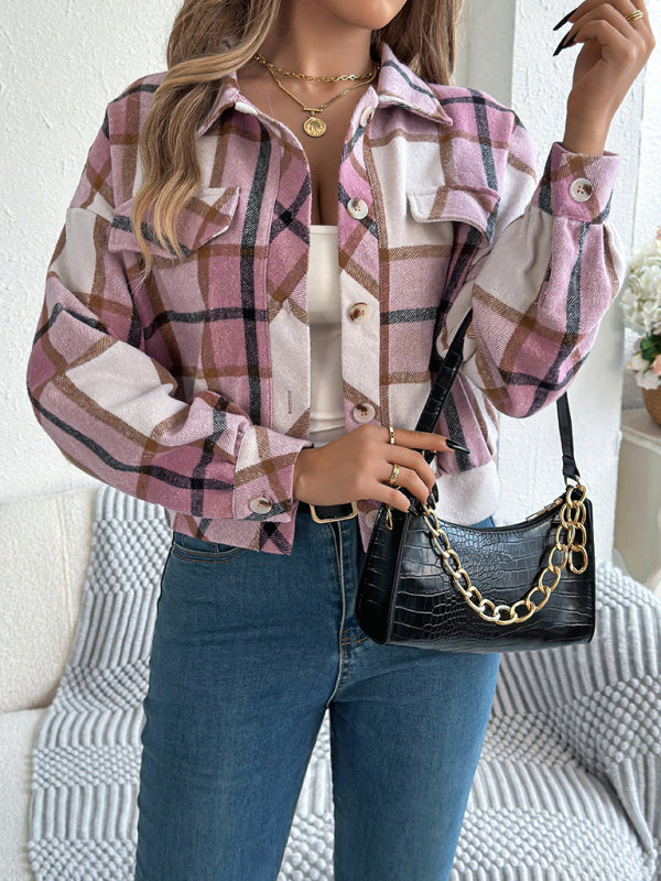 Cropped Plaid Jacket