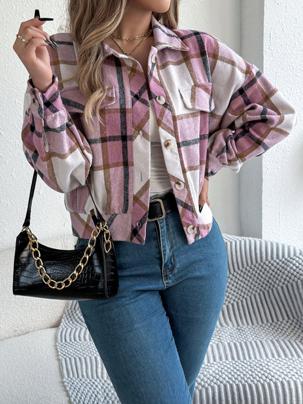 Cropped Plaid Jacket