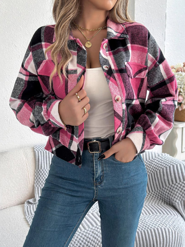 Cropped Plaid Jacket