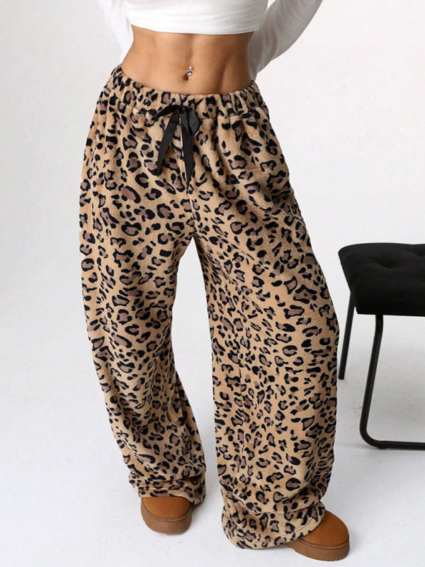 Leopard Print Wide-Leg Pants