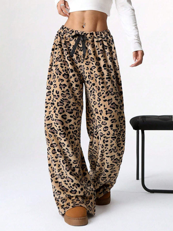 Leopard Print Wide-Leg Pants