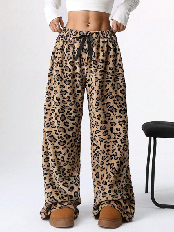 Leopard Print Wide-Leg Pants