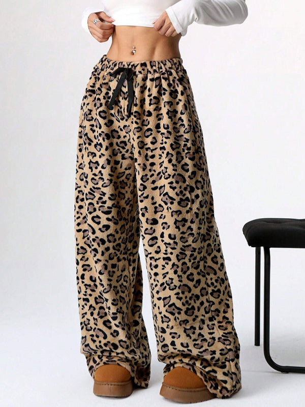 Leopard Print Wide-Leg Pants