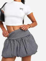 Load image into Gallery viewer, Plaid A-Line Flared Mini Skirt
