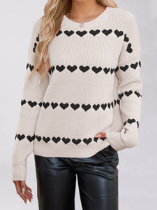 Heart Print Loose Jumper