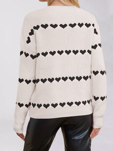 Heart Print Loose Jumper