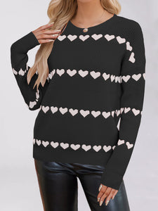 Heart Print Loose Jumper