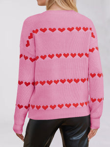 Heart Print Loose Jumper