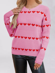 Heart Print Loose Jumper