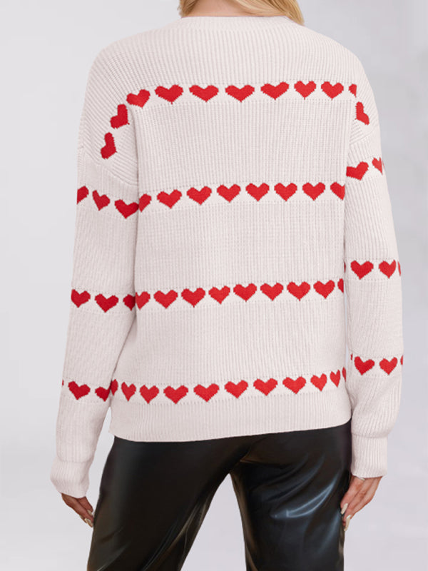 Heart Print Loose Jumper